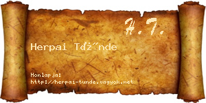 Herpai Tünde névjegykártya